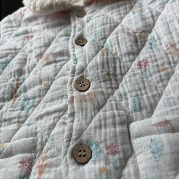 Elegant Baby Pony Meadow Organic Muslin Quilted Jacket 9-12 Months - Picture 10 of 17